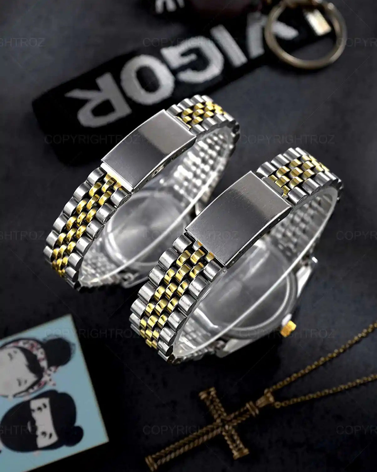 Rolex Datejust Couple Watch Set — Two-Tone with Diamond Dials & Jubilee Bracelets