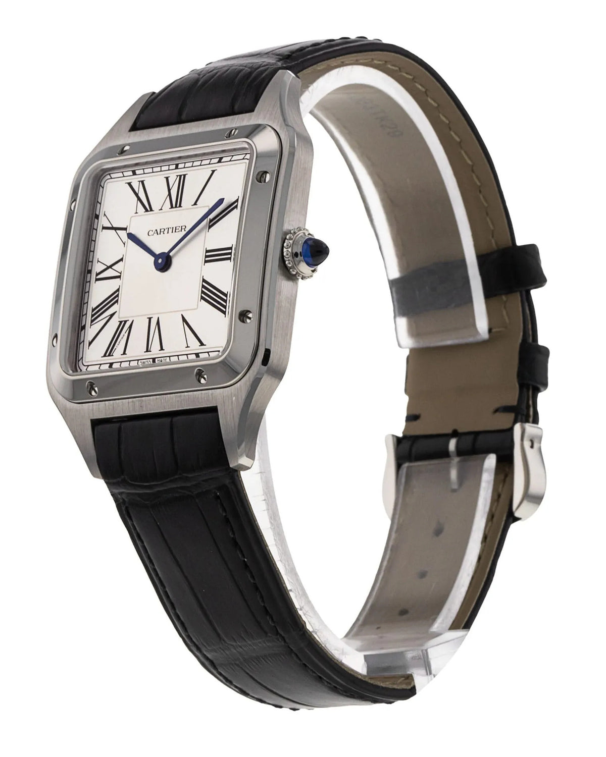 Cartier Santos-Dumont Watch — Black Lacquer with Black Dial & White Roman Numerals