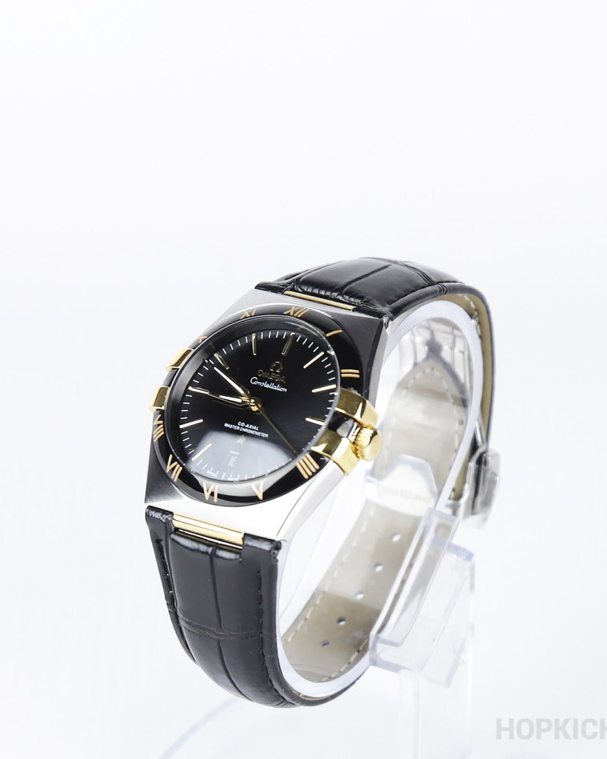 OMEGA Constellation Master Chronometer 41mm Watch — Black Dial with Matching Black Leather Strap