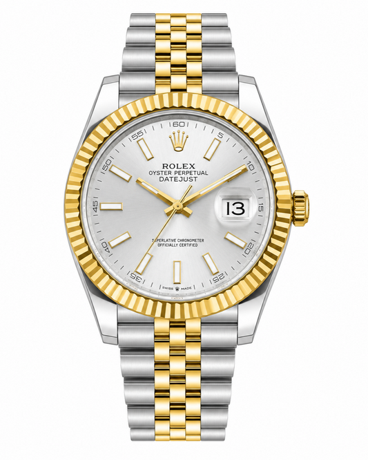 Rolex Datejust 41 Watch — Two-Tone Design with Fluted Yellow Gold Bezel & Jubilee Bracelet