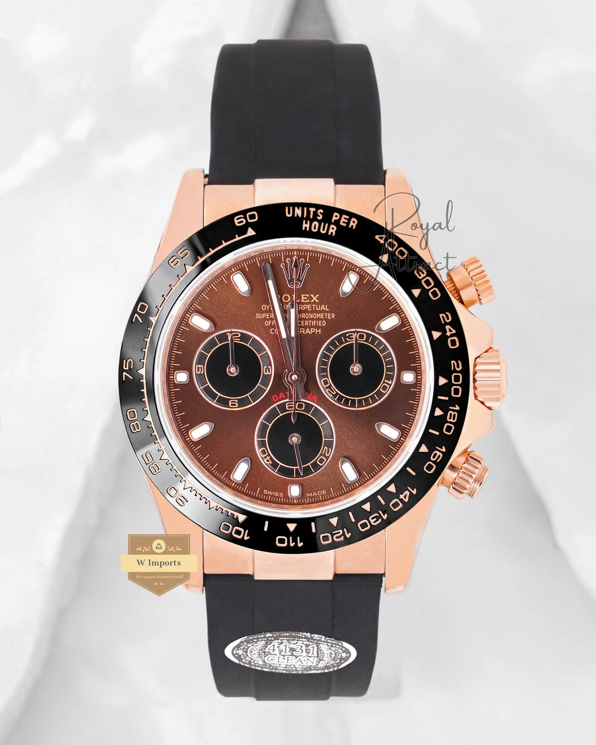 Rolex Cosmograph Daytona Watch — Chocolate Brown Dial with Black Oysterflex Strap
