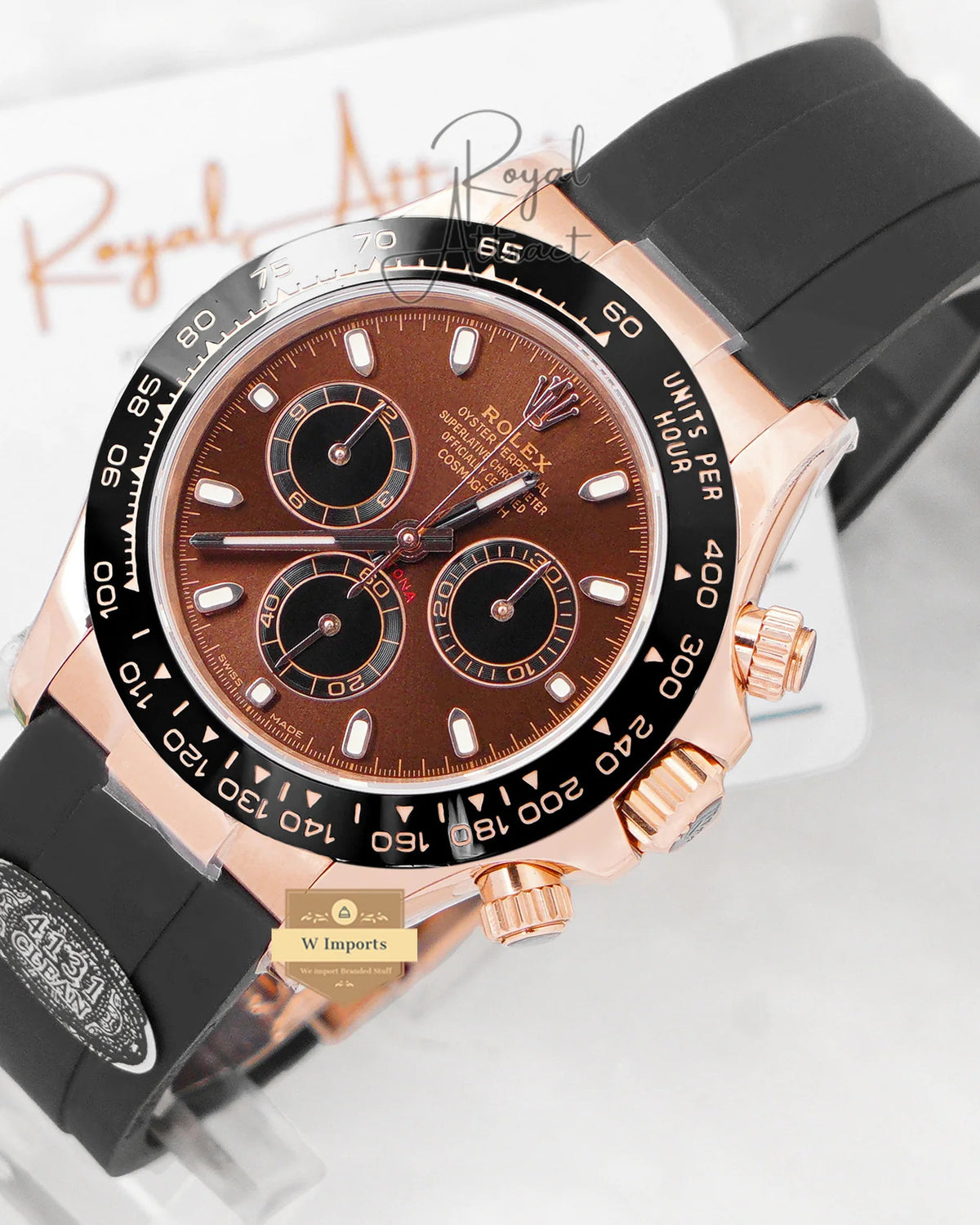 Rolex Cosmograph Daytona Watch — Chocolate Brown Dial with Black Oysterflex Strap