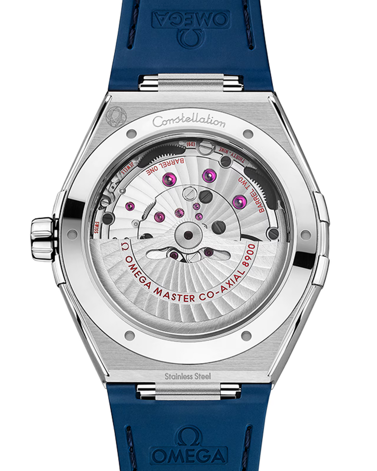 Omega Constellation 41mm Watch — White Dial with Blue Leather Strap