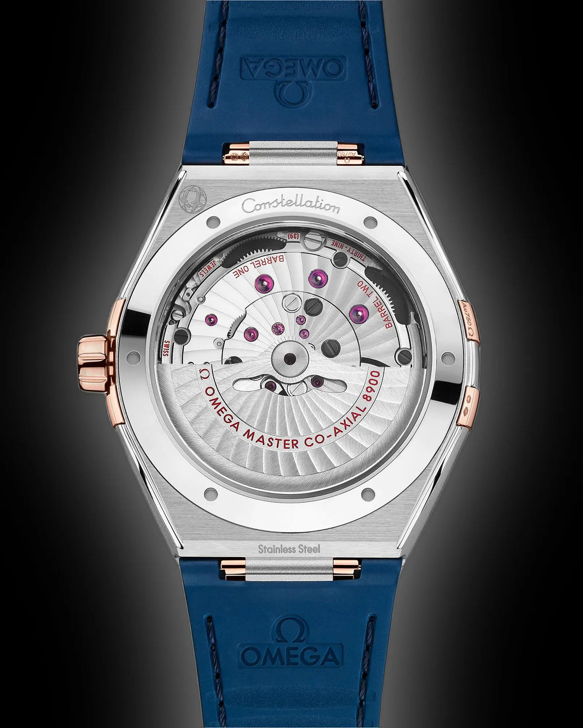 OMEGA Constellation Master Chronometer 41mm Watch — Blue Dial with Blue Leather Strap & Rose Gold-Tone Accents