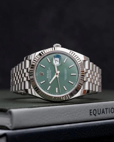 Rolex Datejust Watch — Distinctive Green Dial with Fluted Bezel