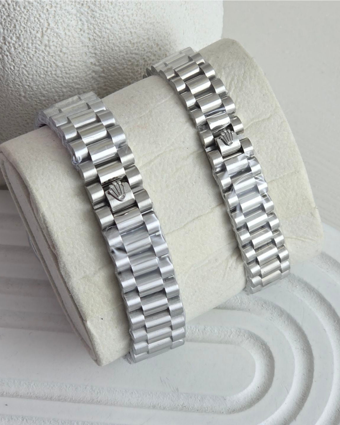 Rolex Datejust Couple Watch Set — Silver-Tone with Diamond Dials & Jubilee-Style Bracelets