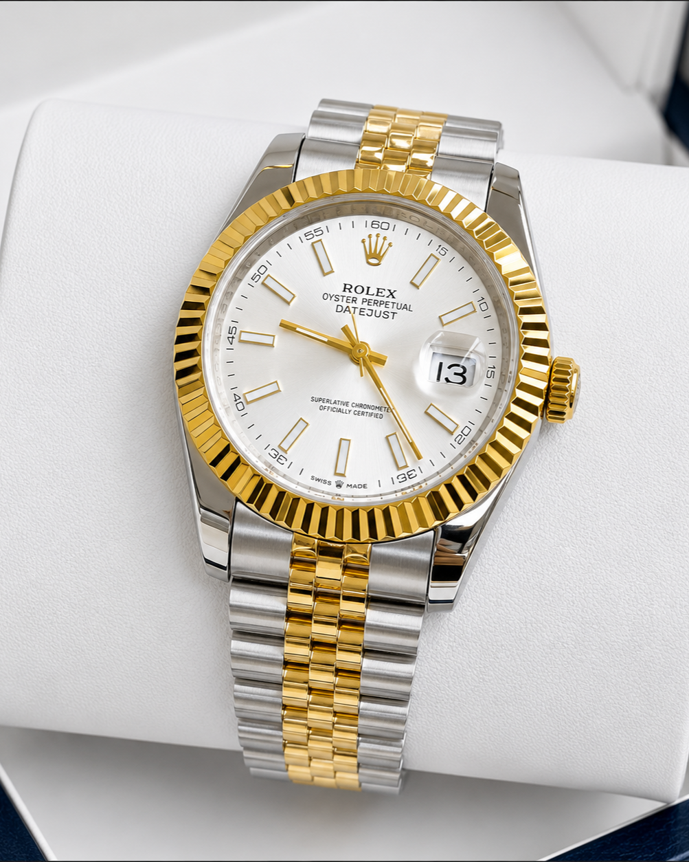 Rolex Datejust 41 Watch — Two-Tone Design with Fluted Yellow Gold Bezel & Jubilee Bracelet