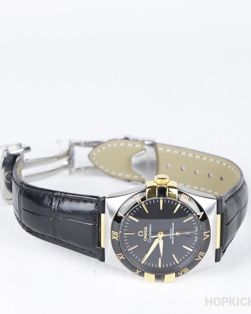 OMEGA Constellation Master Chronometer 41mm Watch — Black Dial with Matching Black Leather Strap