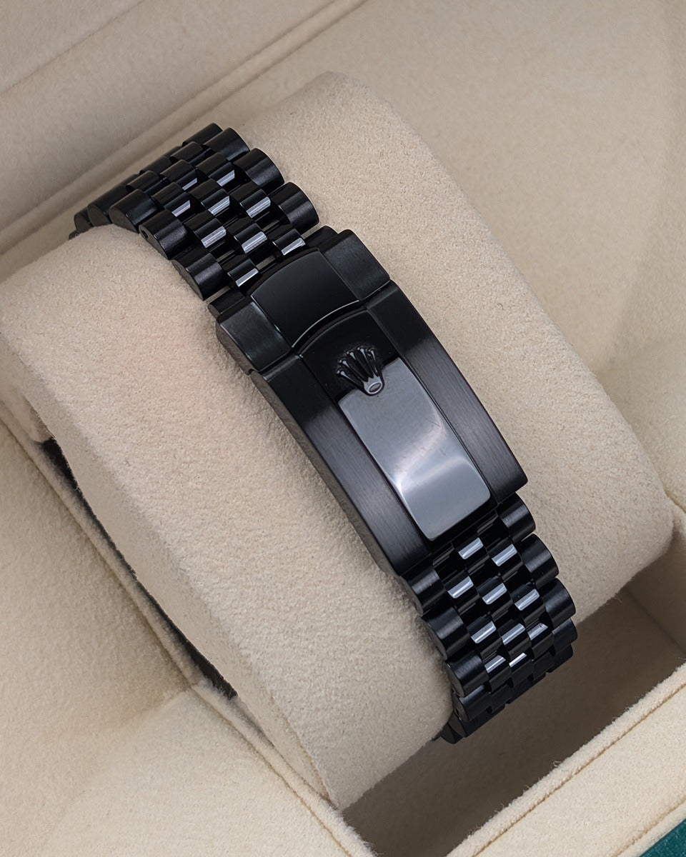 Rolex Oyster Perpetual Datejust Watch — Black Dial with Fluted Bezel & Jubilee Bracelet