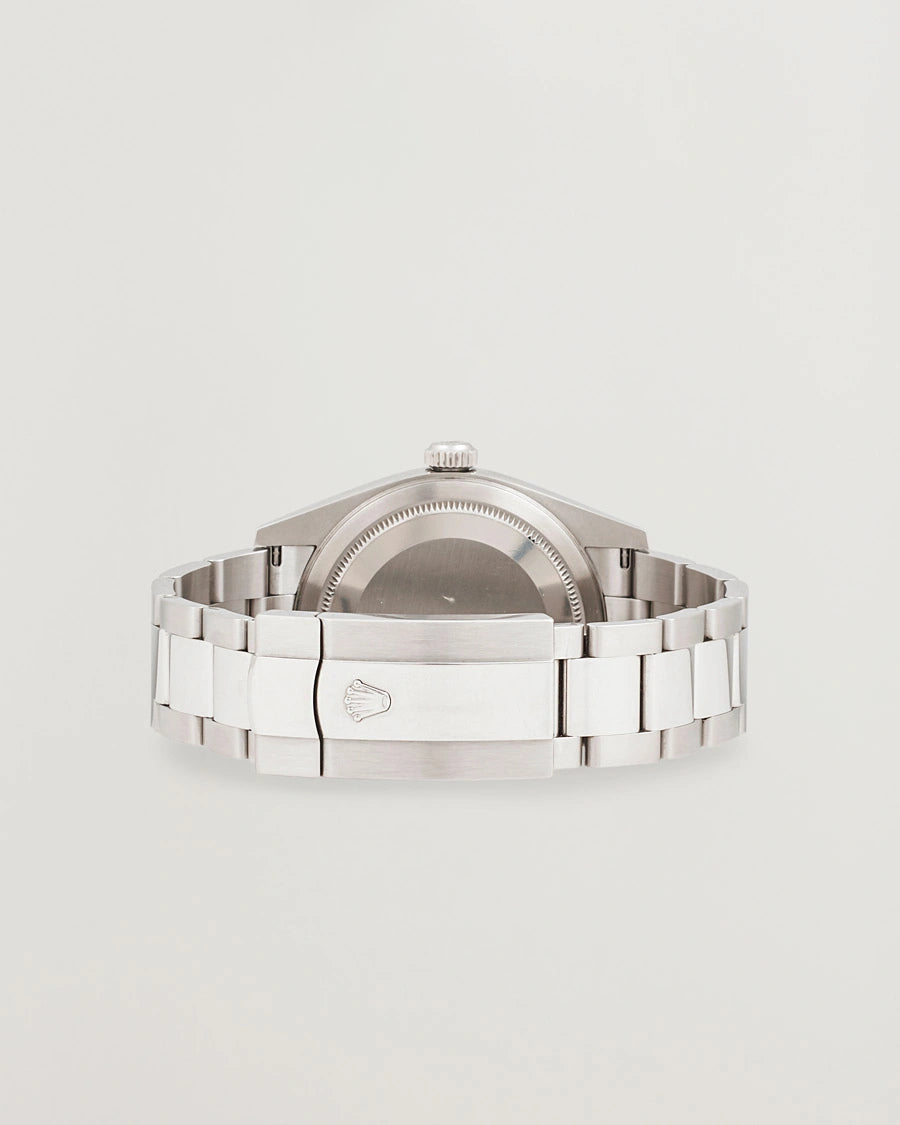 Rolex Sky-Dweller Watch — Bright Black Dial with Oystersteel Case & 18K White Gold Fluted Bezel