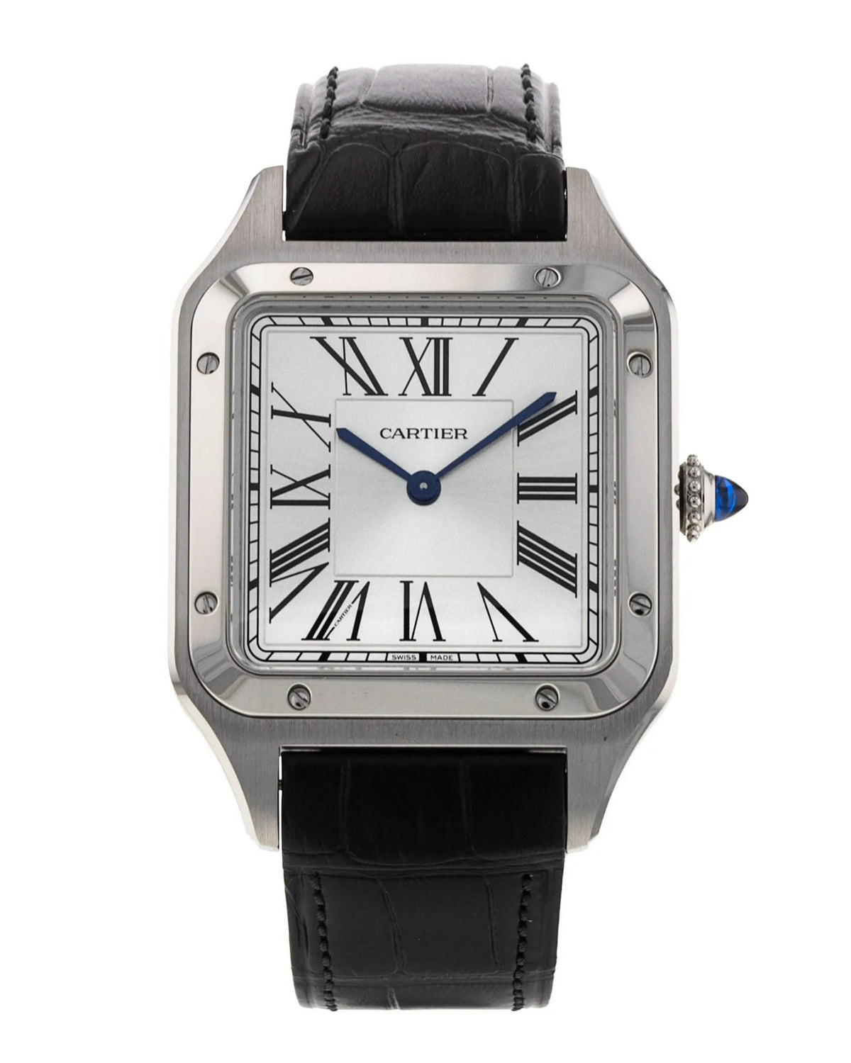 Cartier Santos-Dumont Watch — Black Lacquer with Black Dial & White Roman Numerals