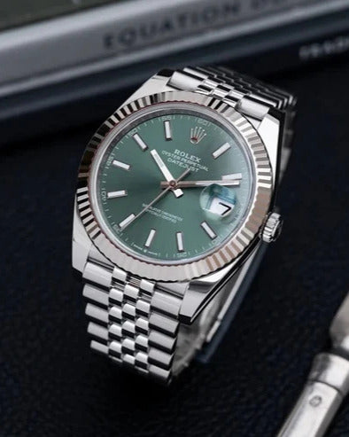 Rolex Datejust Watch — Distinctive Green Dial with Fluted Bezel