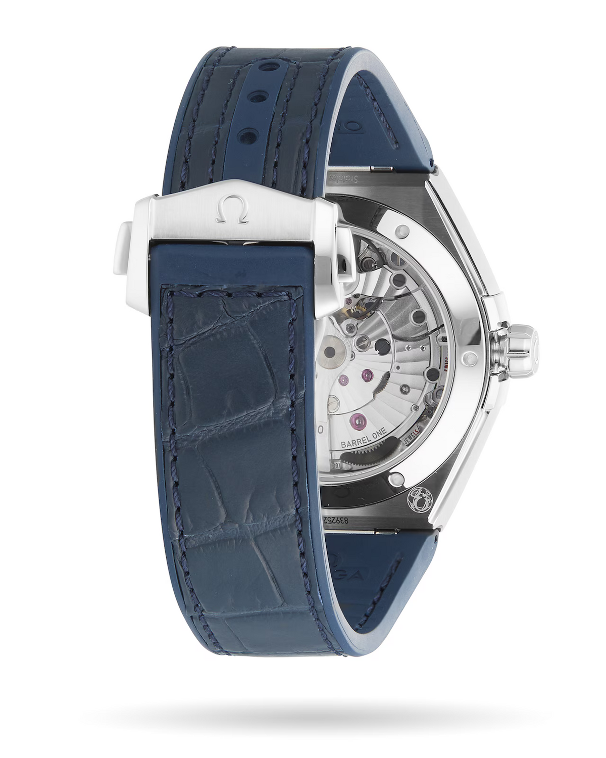 Omega Constellation 41mm Watch — White Dial with Blue Leather Strap